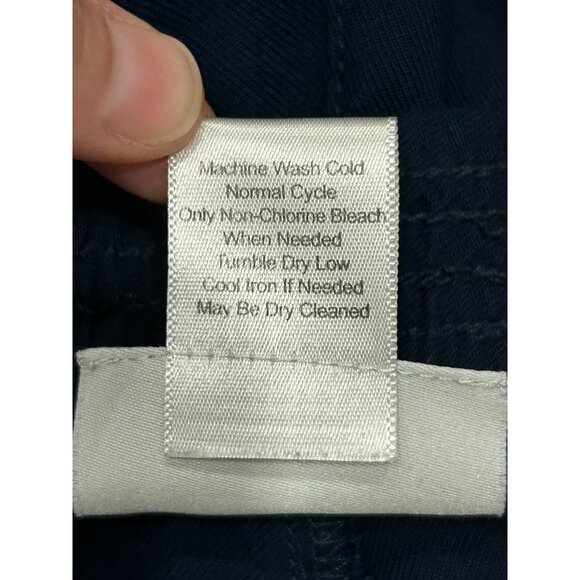 Navy Blue Soft Surroundings Womens Elastic Waist Pants Ankle Zippers Sz 2X - Picture 7 of 9